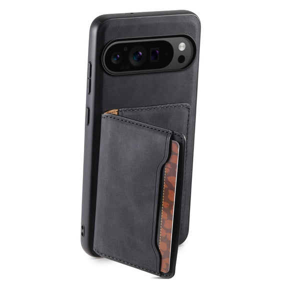 For Google Pixel 9 Pro Denior D13 Retro Texture Leather MagSafe Card Bag Phone Case(Black)