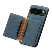 For Google Pixel 9 Pro Denior D13 Retro Texture Leather MagSafe Card Bag Phone Case(Blue)