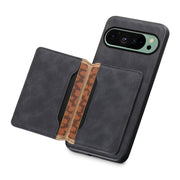 For Google Pixel 9 Denior D13 Retro Texture Leather MagSafe Card Bag Phone Case(Black)