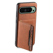 For Google Pixel 9 Denior D13 Retro Texture Leather MagSafe Card Bag Phone Case(Brown)