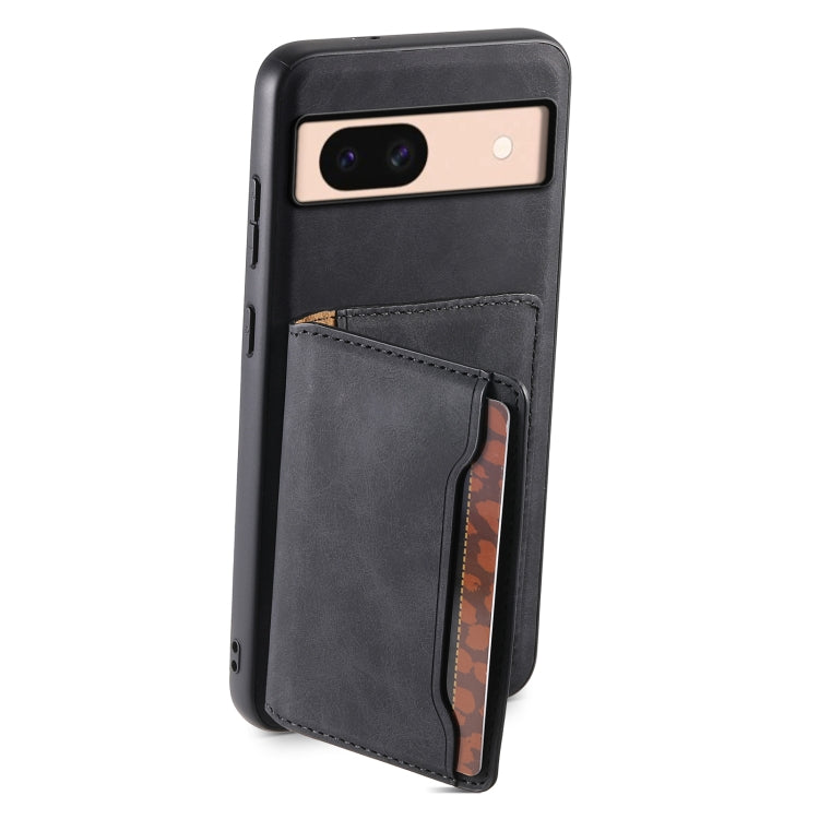 For Google Pixel 8a Denior D13 Retro Texture Leather MagSafe Card Bag Phone Case(Black)