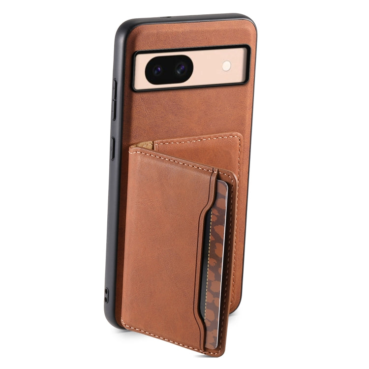 For Google Pixel 8a Denior D13 Retro Texture Leather MagSafe Card Bag Phone Case(Brown)