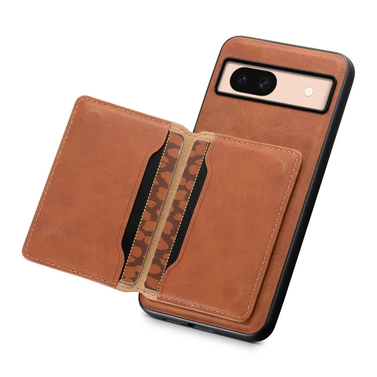 For Google Pixel 8a Denior D13 Retro Texture Leather MagSafe Card Bag Phone Case(Brown)