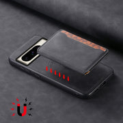 For Google Pixel 8 Pro Denior D13 Retro Texture Leather MagSafe Card Bag Phone Case(Black)
