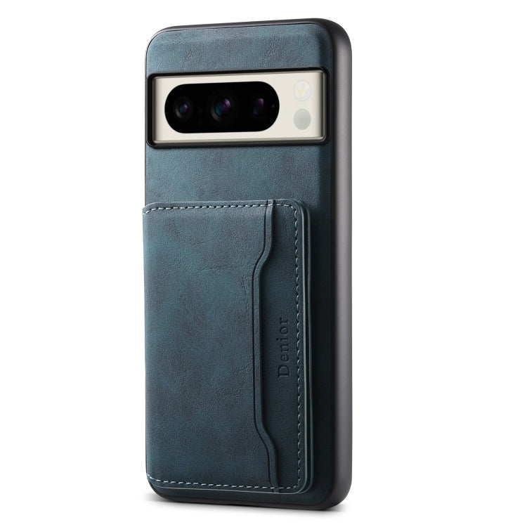 For Google Pixel 8 Pro Denior D13 Retro Texture Leather MagSafe Card Bag Phone Case(Blue)