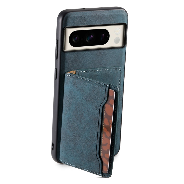 For Google Pixel 8 Pro Denior D13 Retro Texture Leather MagSafe Card Bag Phone Case(Blue)