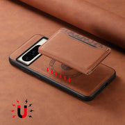 For Google Pixel 8 Pro Denior D13 Retro Texture Leather MagSafe Card Bag Phone Case(Brown)