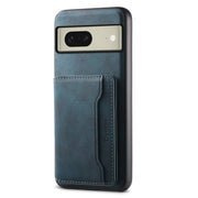 For Google Pixel 8 Denior D13 Retro Texture Leather MagSafe Card Bag Phone Case(Blue)
