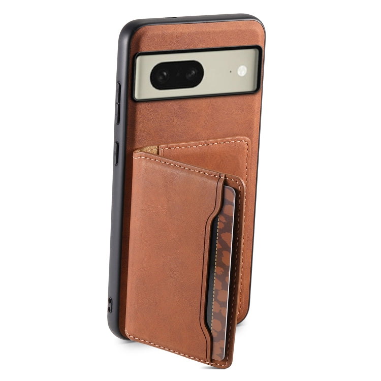 For Google Pixel 8 Denior D13 Retro Texture Leather MagSafe Card Bag Phone Case(Brown)