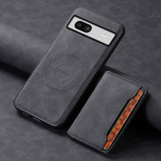 For Google Pixel 7a Denior D13 Retro Texture Leather MagSafe Card Bag Phone Case(Black)