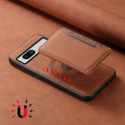 For Google Pixel 7a Denior D13 Retro Texture Leather MagSafe Card Bag Phone Case(Brown)
