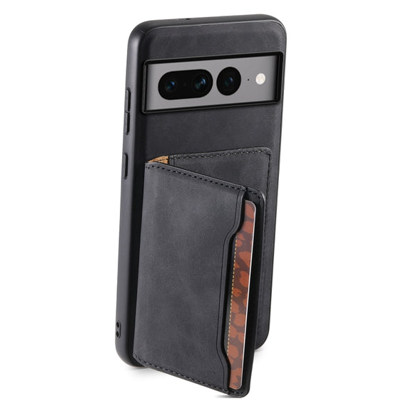 For Google Pixel 7 Pro 5G Denior D13 Retro Texture Leather MagSafe Card Bag Phone Case(Black)