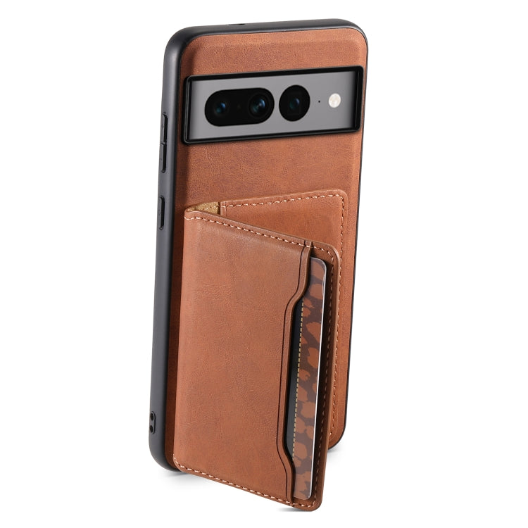 For Google Pixel 7 Pro 5G Denior D13 Retro Texture Leather MagSafe Card Bag Phone Case(Brown)