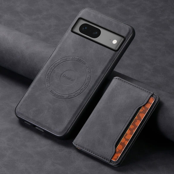For Google Pixel 7 5G Denior D13 Retro Texture Leather MagSafe Card Bag Phone Case(Black)