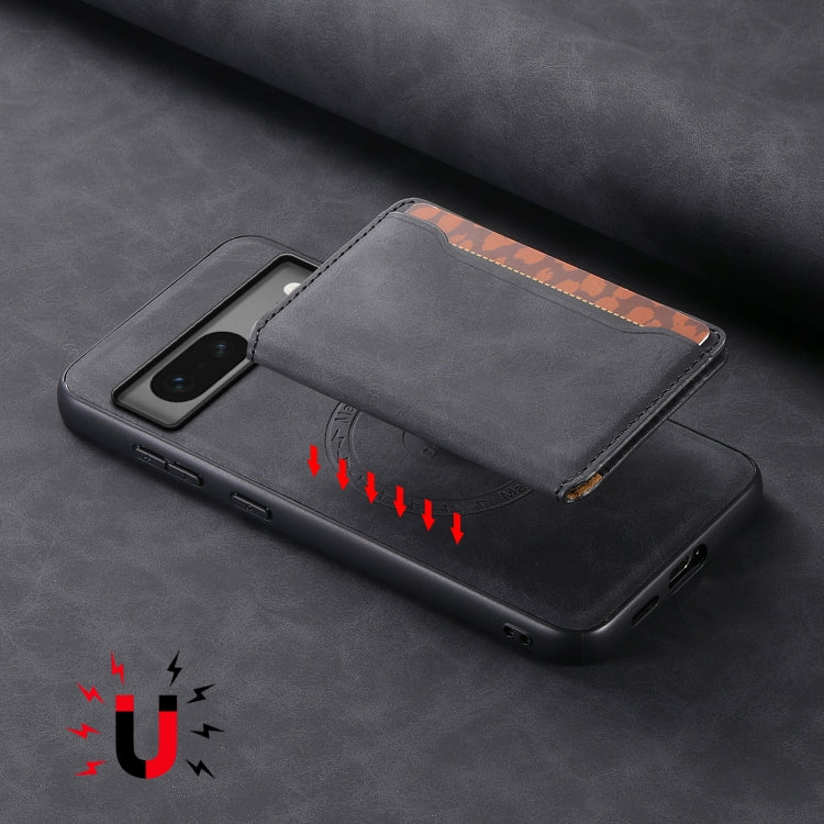 For Google Pixel 7 5G Denior D13 Retro Texture Leather MagSafe Card Bag Phone Case(Black)