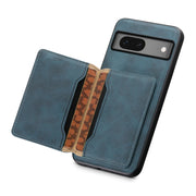 For Google Pixel 7 5G Denior D13 Retro Texture Leather MagSafe Card Bag Phone Case(Blue)