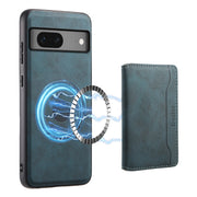 For Google Pixel 7 5G Denior D13 Retro Texture Leather MagSafe Card Bag Phone Case(Blue)