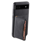 For Google Pixel 6a Denior D13 Retro Texture Leather MagSafe Card Bag Phone Case(Black)