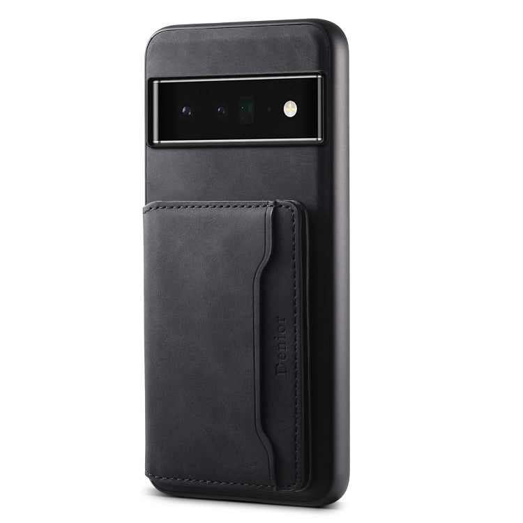 For Google Pixel 6 Pro Denior D13 Retro Texture Leather MagSafe Card Bag Phone Case(Black)