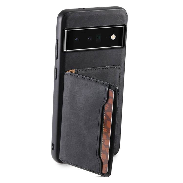 For Google Pixel 6 Pro Denior D13 Retro Texture Leather MagSafe Card Bag Phone Case(Black)