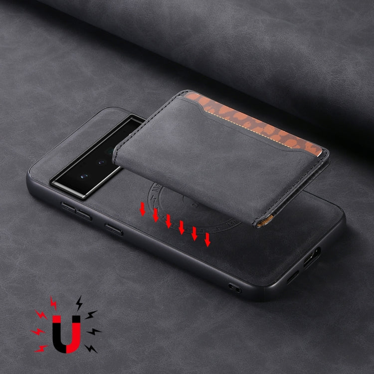 For Google Pixel 6 Pro Denior D13 Retro Texture Leather MagSafe Card Bag Phone Case(Black)