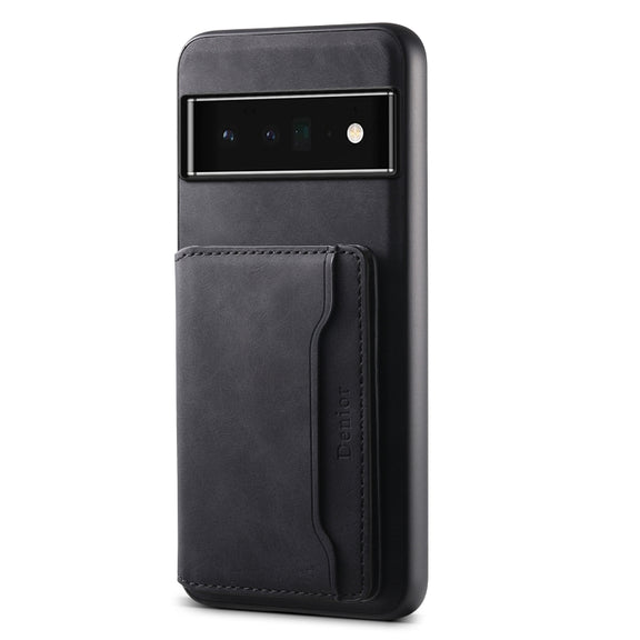 For Google Pixel 6 Pro Denior D13 Retro Texture Leather MagSafe Card Bag Phone Case(Black)