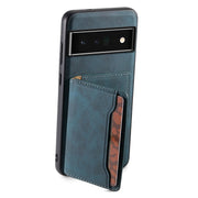 For Google Pixel 6 Pro Denior D13 Retro Texture Leather MagSafe Card Bag Phone Case(Blue)