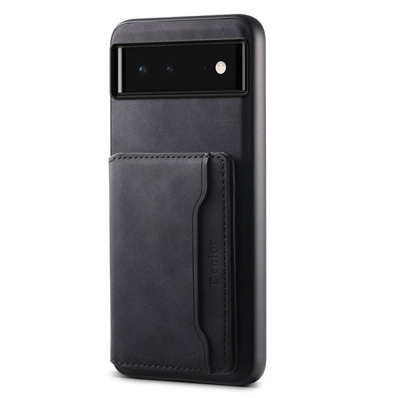 For Google Pixel 6 Denior D13 Retro Texture Leather MagSafe Card Bag Phone Case(Black)