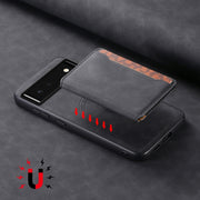 For Google Pixel 6 Denior D13 Retro Texture Leather MagSafe Card Bag Phone Case(Black)