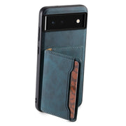 For Google Pixel 6 Denior D13 Retro Texture Leather MagSafe Card Bag Phone Case(Blue)