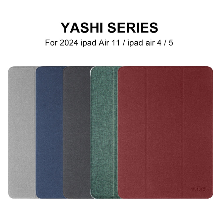 For iPad Air 13 2025 / 2024 Mutural YASHI Series Tablet Leather Smart Case(Grey)