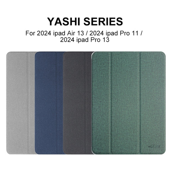 For iPad Air 13 2025 / 2024 Mutural YASHI Series Tablet Leather Smart Case(Green)
