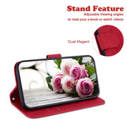 For iPhone 16e Butterfly Rose Embossed Leather Phone Case(Red)