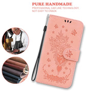 For iPhone 16e Butterfly Rose Embossed Leather Phone Case(Pink)