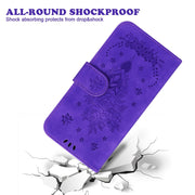 For iPhone 16 Butterfly Rose Embossed Leather Phone Case(Purple)