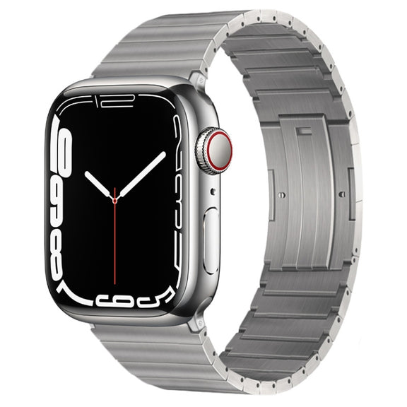 For Apple Watch 38mm PG60 Single Bead Bamboo Joint Titanium Metal Watch Band(Silver)