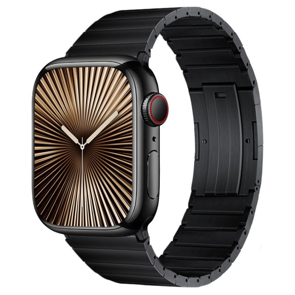 For Apple Watch Series 10 46mm PG60 Single Bead Bamboo Joint Titanium Metal Watch Band(Black)