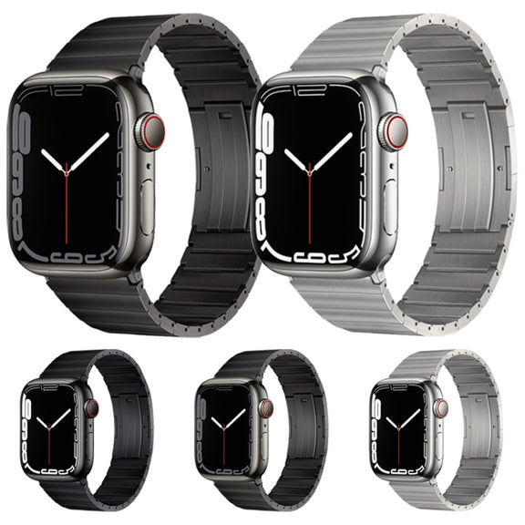 For Apple Watch 38mm PG60 Single Bead Bamboo Joint Titanium Metal Watch Band(Silver)