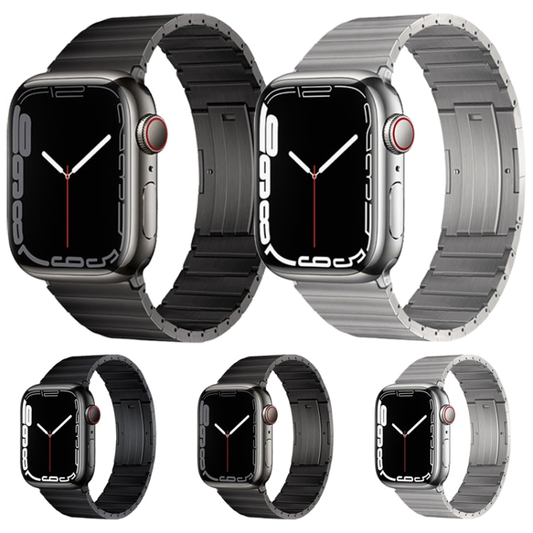 For Apple Watch 42mm PG60 Single Bead Bamboo Joint Titanium Metal Watch Band(Silver)