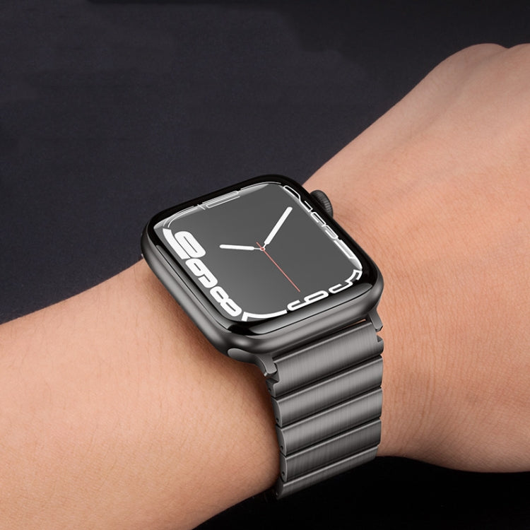 For Apple Watch 42mm PG60 Single Bead Bamboo Joint Titanium Metal Watch Band(Silver)