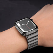 For Apple Watch SE 40mm PG60 Single Bead Bamboo Joint Titanium Metal Watch Band(Silver)