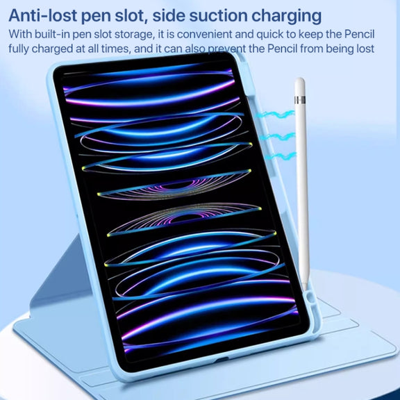 For iPad Air 11 2025 / 2024 Magnetic Split Leather Smart Tablet Case with Pen Slot(White)