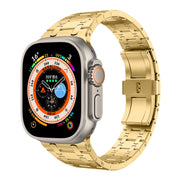 For Apple Watch Ultra 2 49mm PG94 Dual-link Modified Stainless Steel Watch Band(Gold)