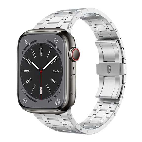 For Apple Watch SE 40mm PG94 Dual-link Modified Stainless Steel Watch Band(Silver)