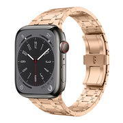 For Apple Watch Series 2 42mm PG94 Dual-link Modified Stainless Steel Watch Band(Rose Gold)