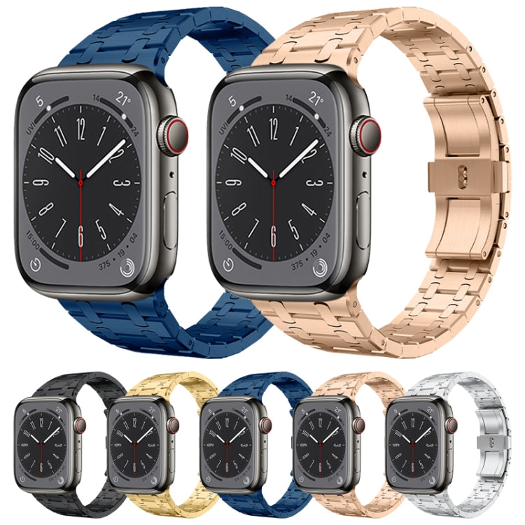 For Apple Watch SE 40mm PG94 Dual-link Modified Stainless Steel Watch Band(Silver)
