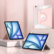 For iPad Air 13 2024 Magnetic Split Leather Smart Tablet Case with Pen Slot(Pink)
