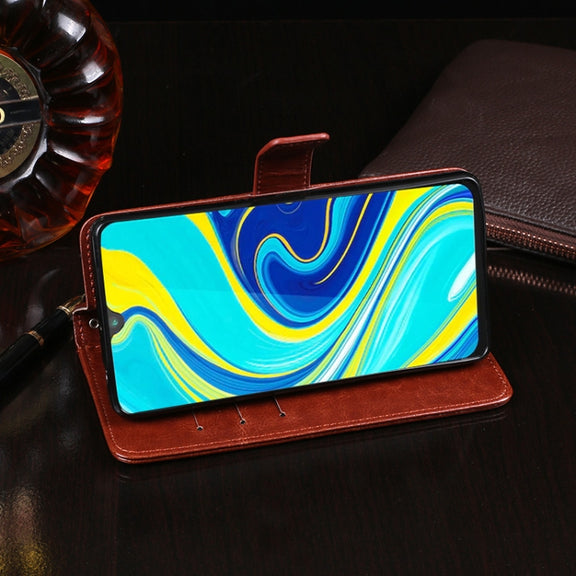 For Cubot P40 idewei Crazy Horse Texture Horizontal Flip Leather Case with Holder & Card Slots & Wallet(White)