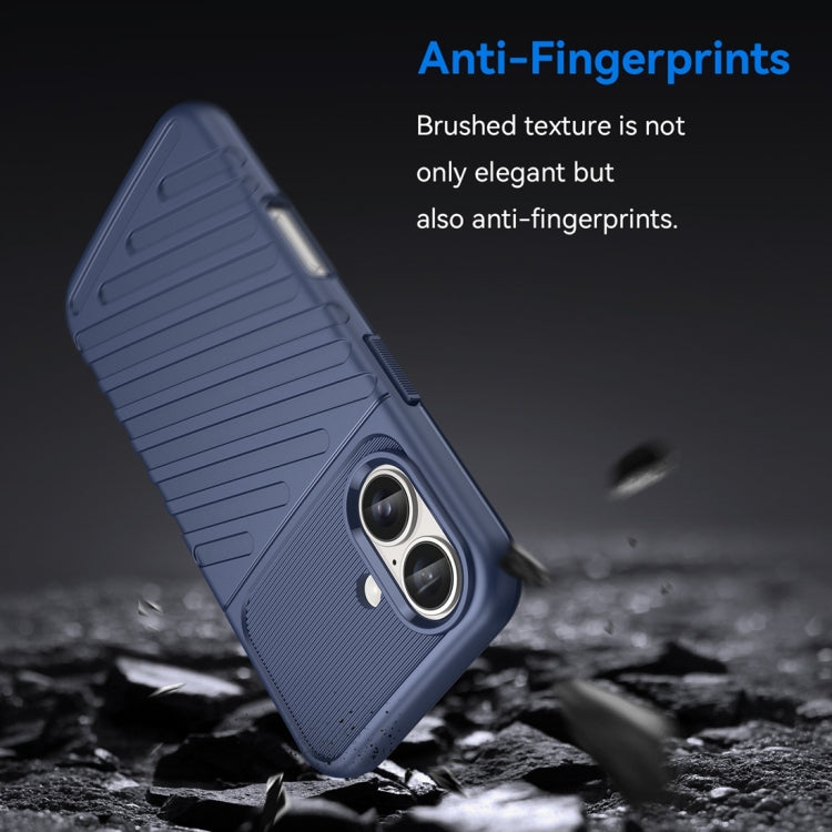 For iPhone 16 Thunderbolt Shockproof Soft TPU Phone Case(Blue)