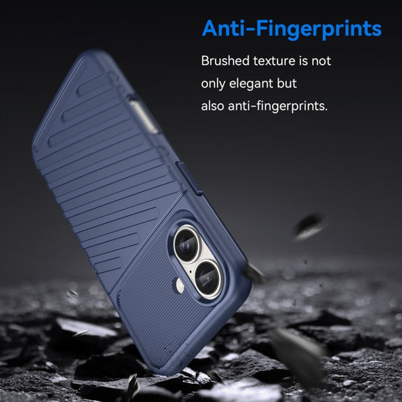 For iPhone 16 Thunderbolt Shockproof Soft TPU Phone Case(Blue)
